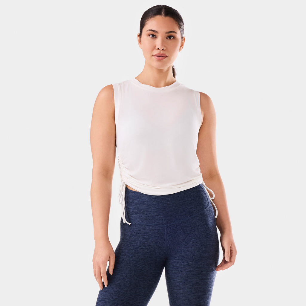 Crop Side Tie Tank Coconut