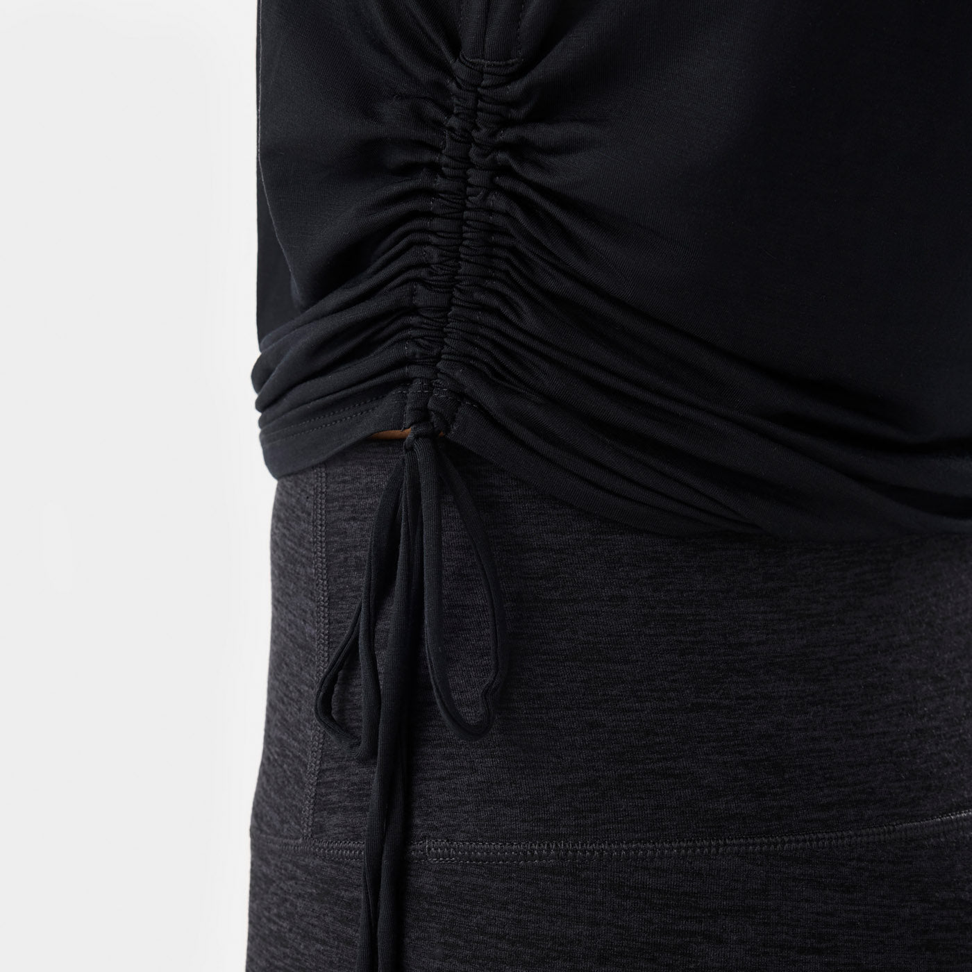 Crop Side Tie Tank Ebony