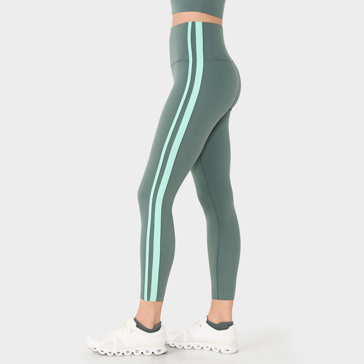 High Waisted 7/8 Stripe Leggings Balsam/Breeze