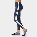 High Waisted 7/8 Stripe Leggings Navy Coconut