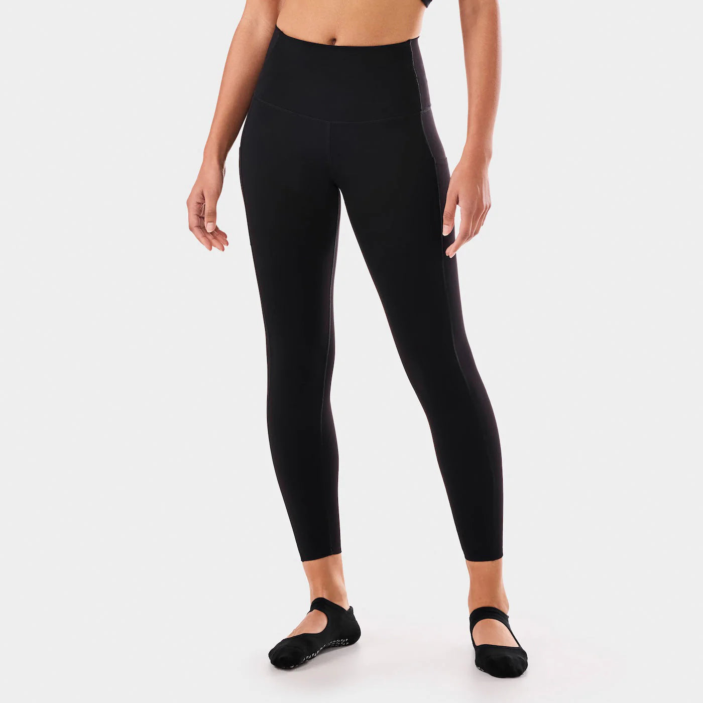 High Waisted Pocket 7/8 Leggings Ebony