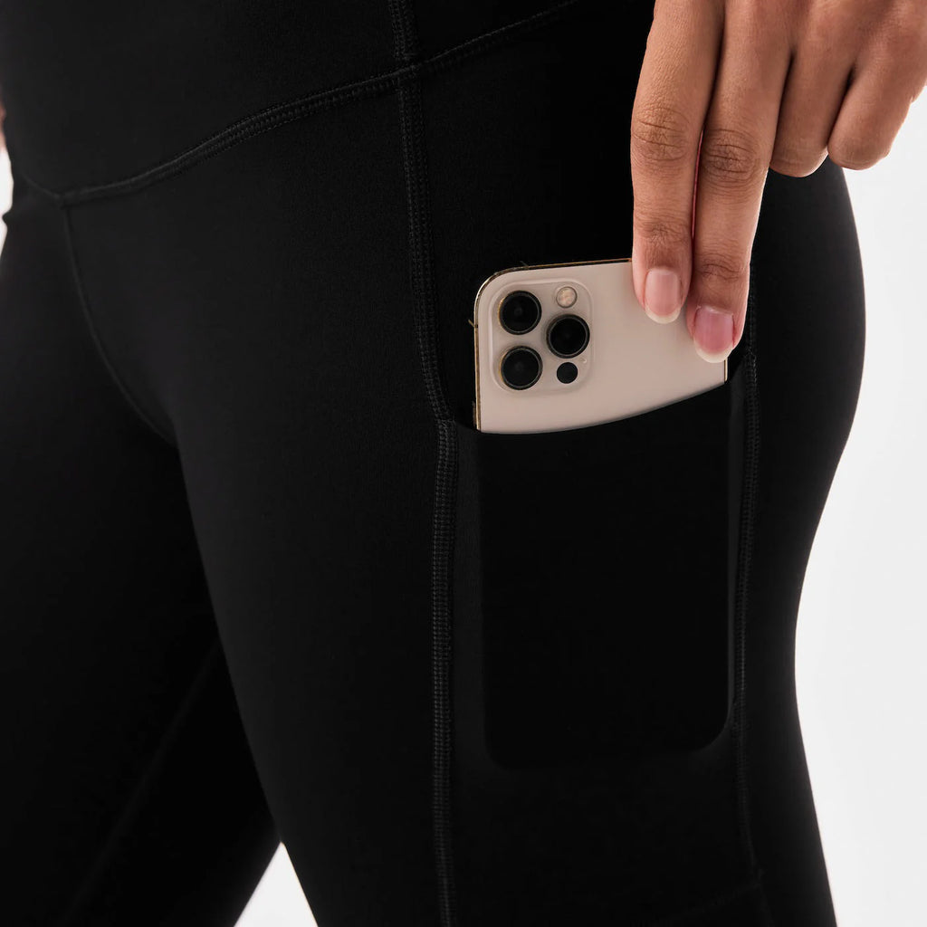 High Waisted Pocket 7/8 Leggings Ebony
