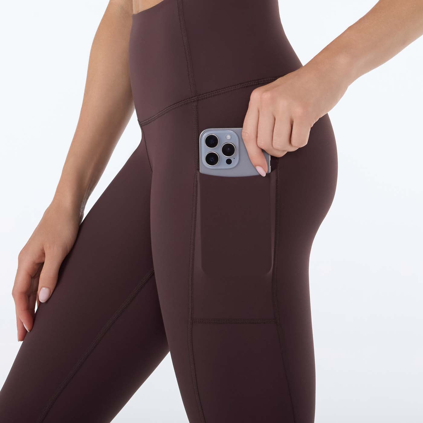 High Waisted Pocket 7/8 Legging - Espresso