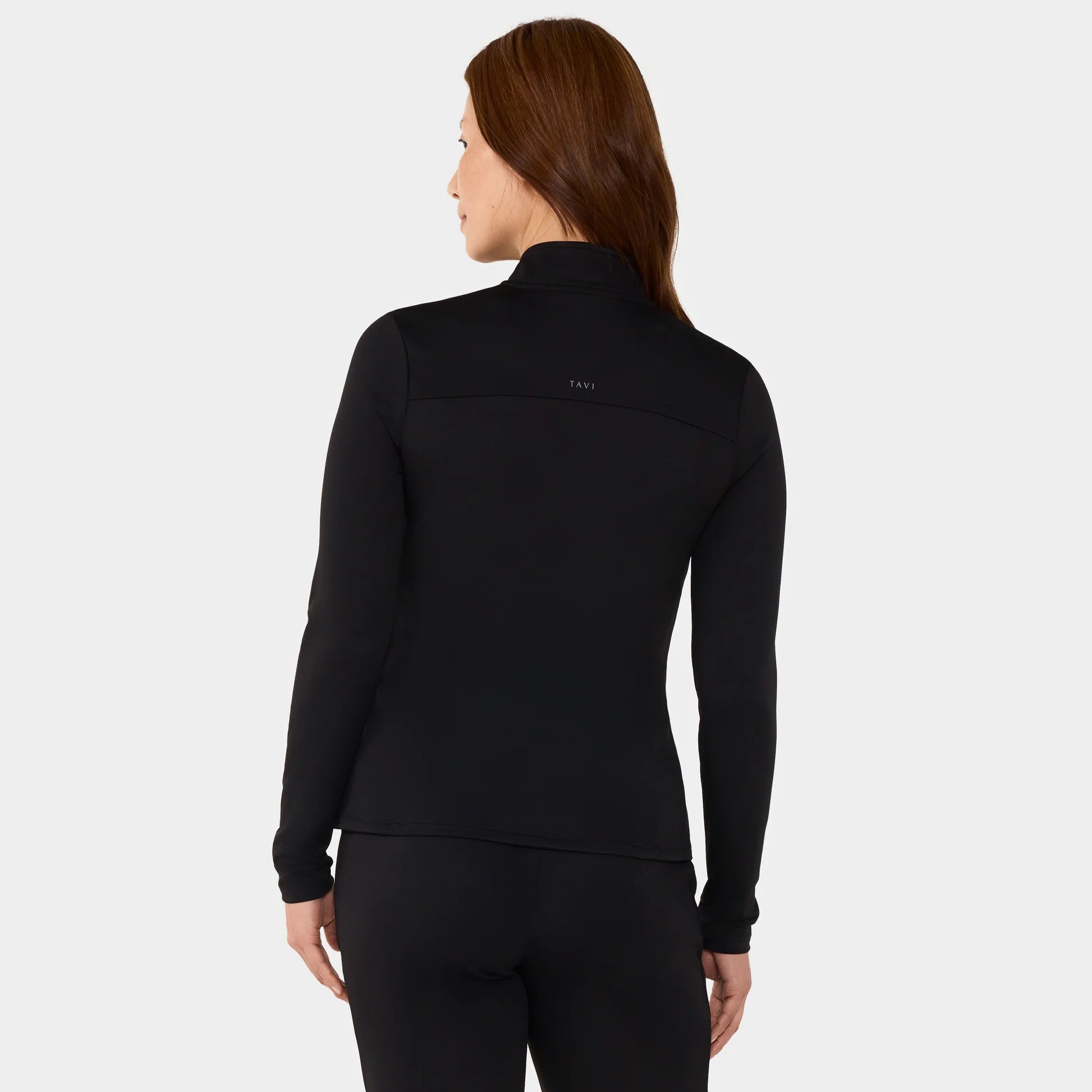 Mock Neck Full Zip Jacket Ebony