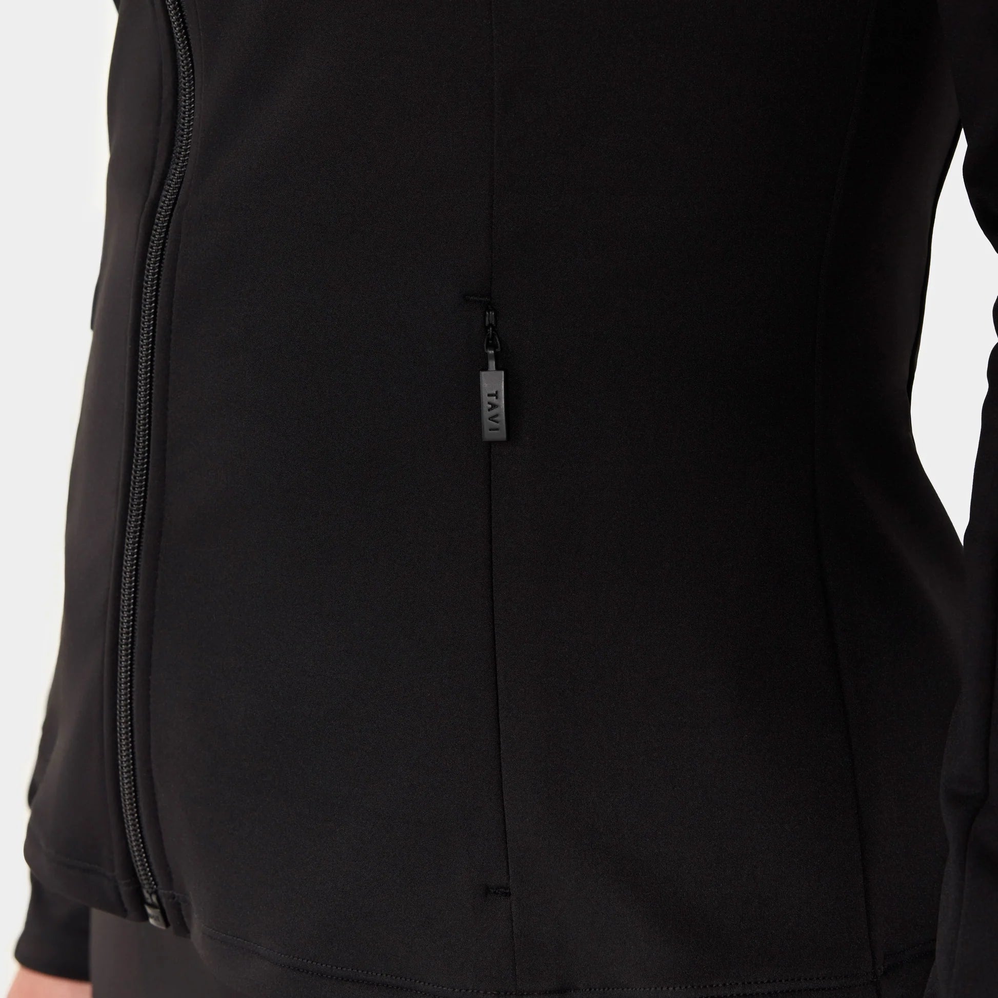 Mock Neck Full Zip Jacket Ebony