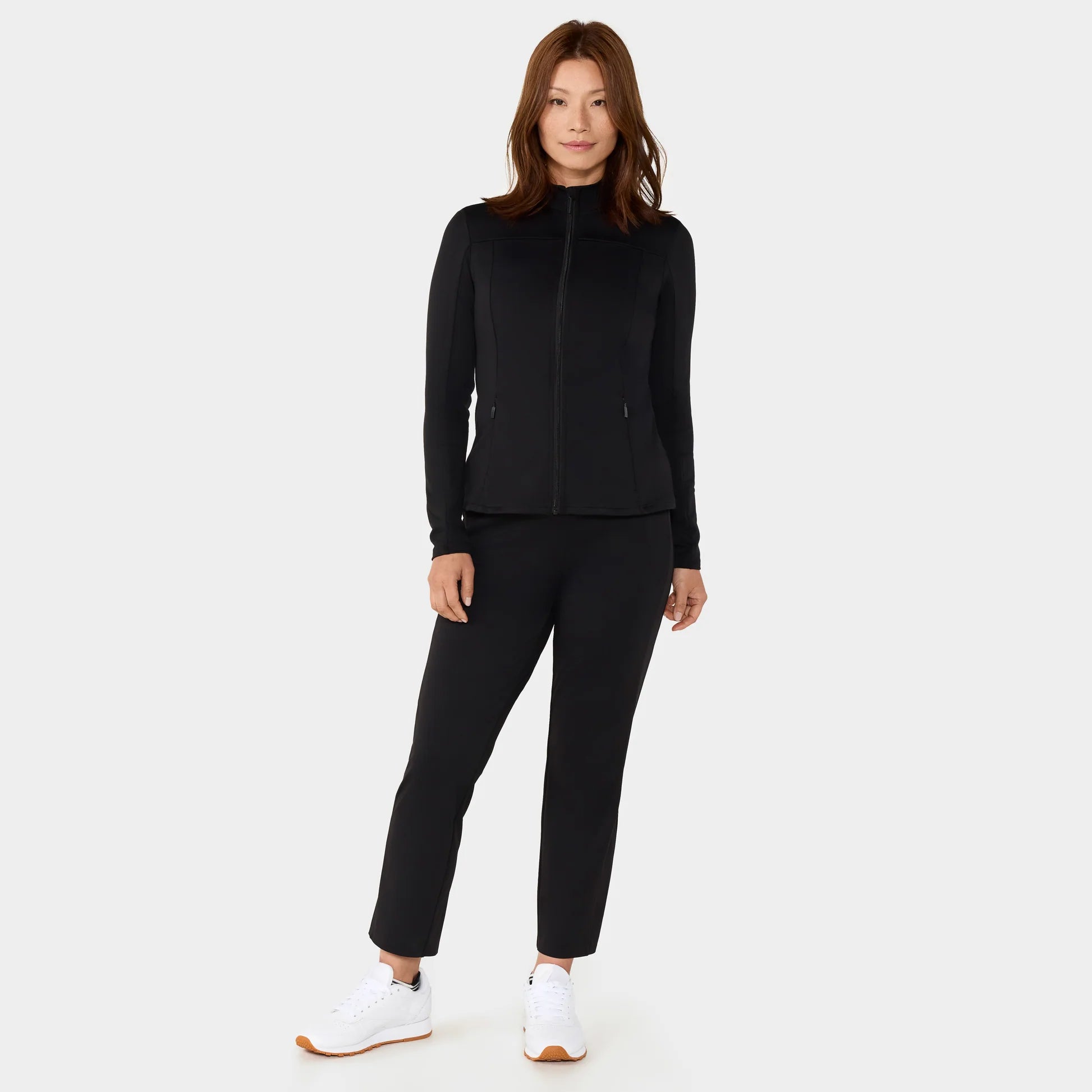 Mock Neck Full Zip Jacket Ebony