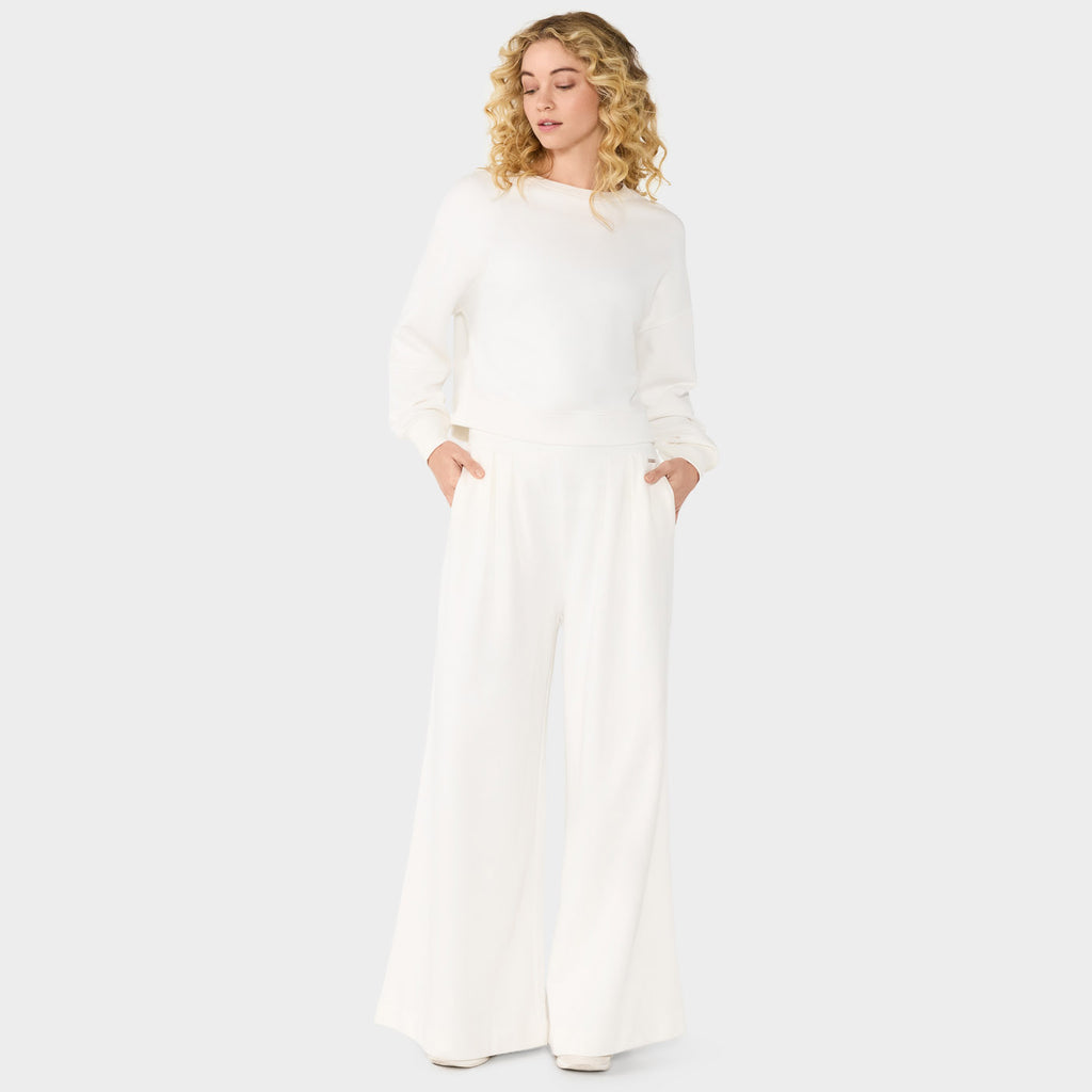 French Terry Wide Leg Sweatpant Coconut