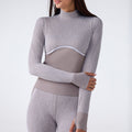 Seamless Jacquard Long Sleeve Top