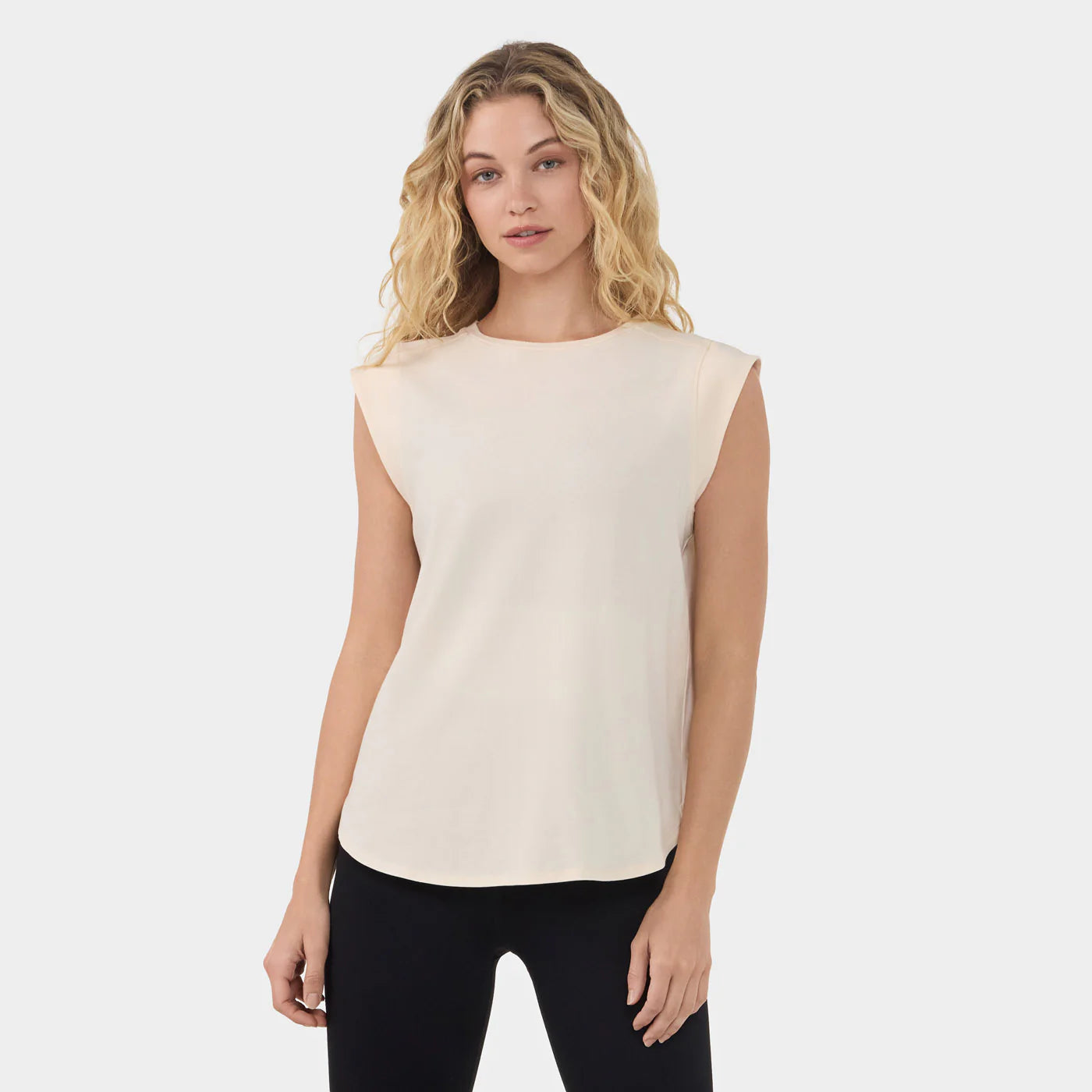 Cap Sleeve Crewneck Tee Candlelight