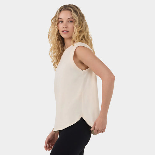 Cap Sleeve Crewneck Tee Candlelight