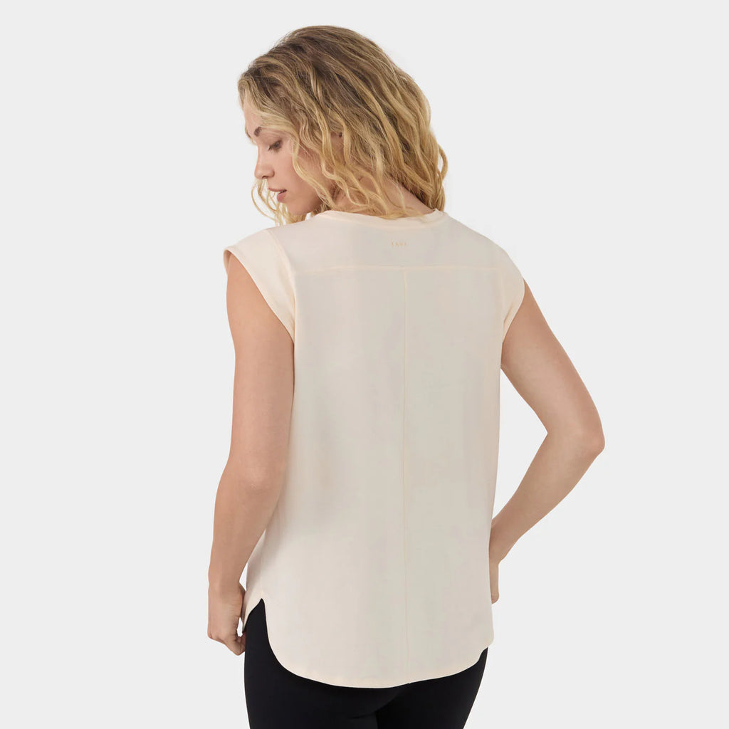 Cap Sleeve Crewneck Tee Candlelight