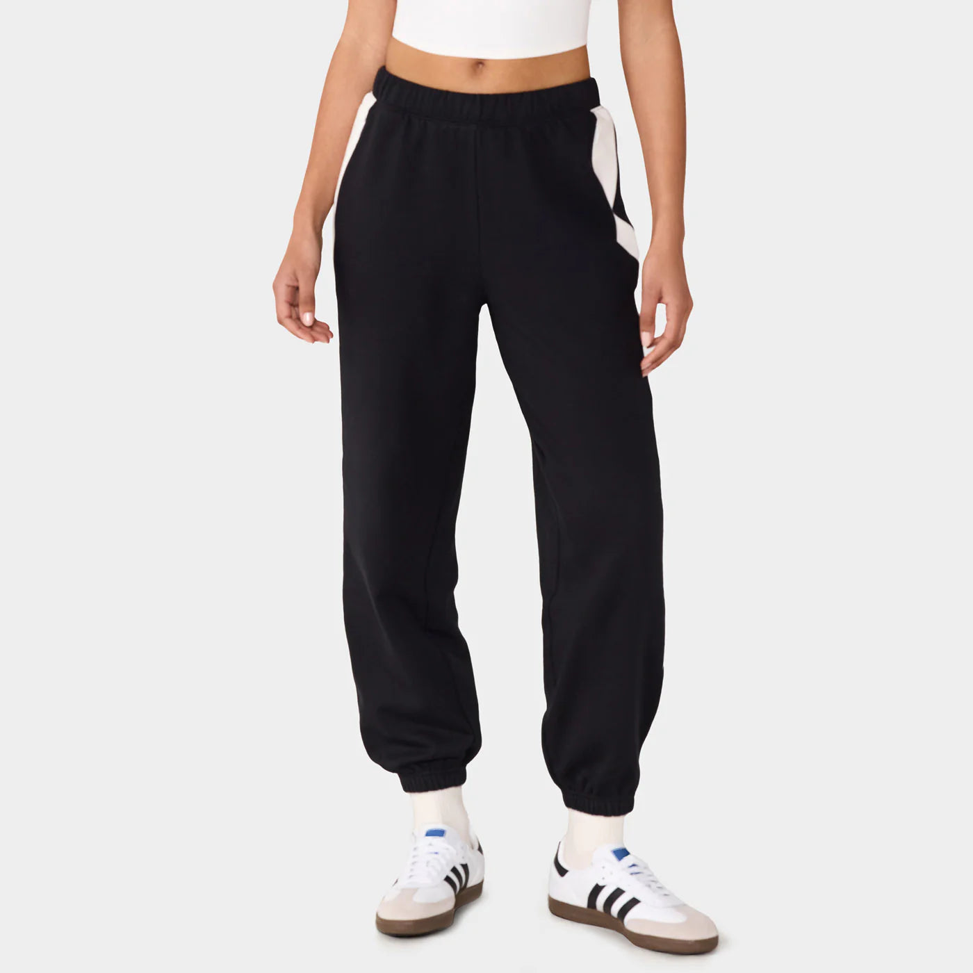French Terry Contrast Sweatpants Ebony Coconut
