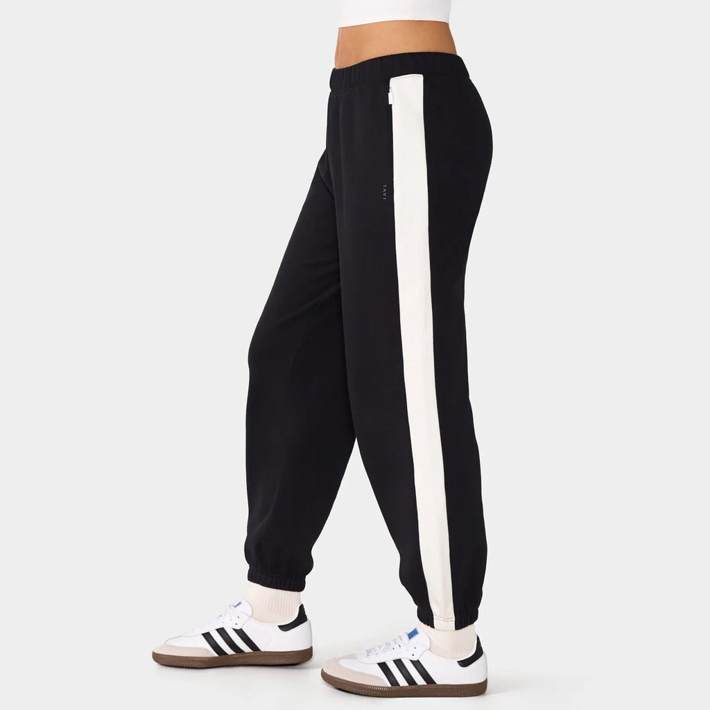 French Terry Contrast Sweatpants Ebony Coconut
