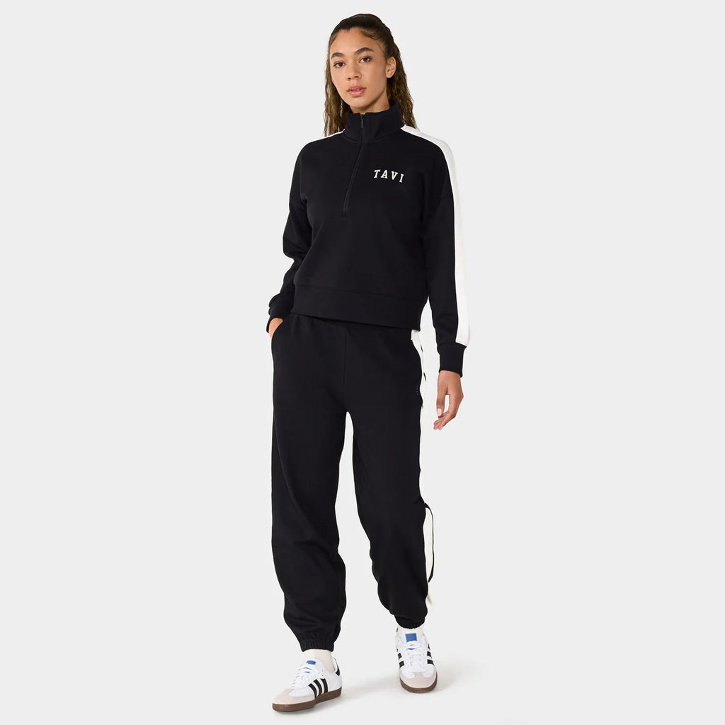 French Terry Contrast Sweatpants Ebony Coconut
