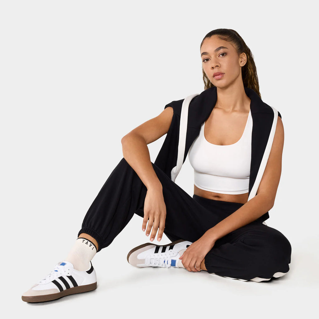 French Terry Contrast Sweatpants Ebony Coconut