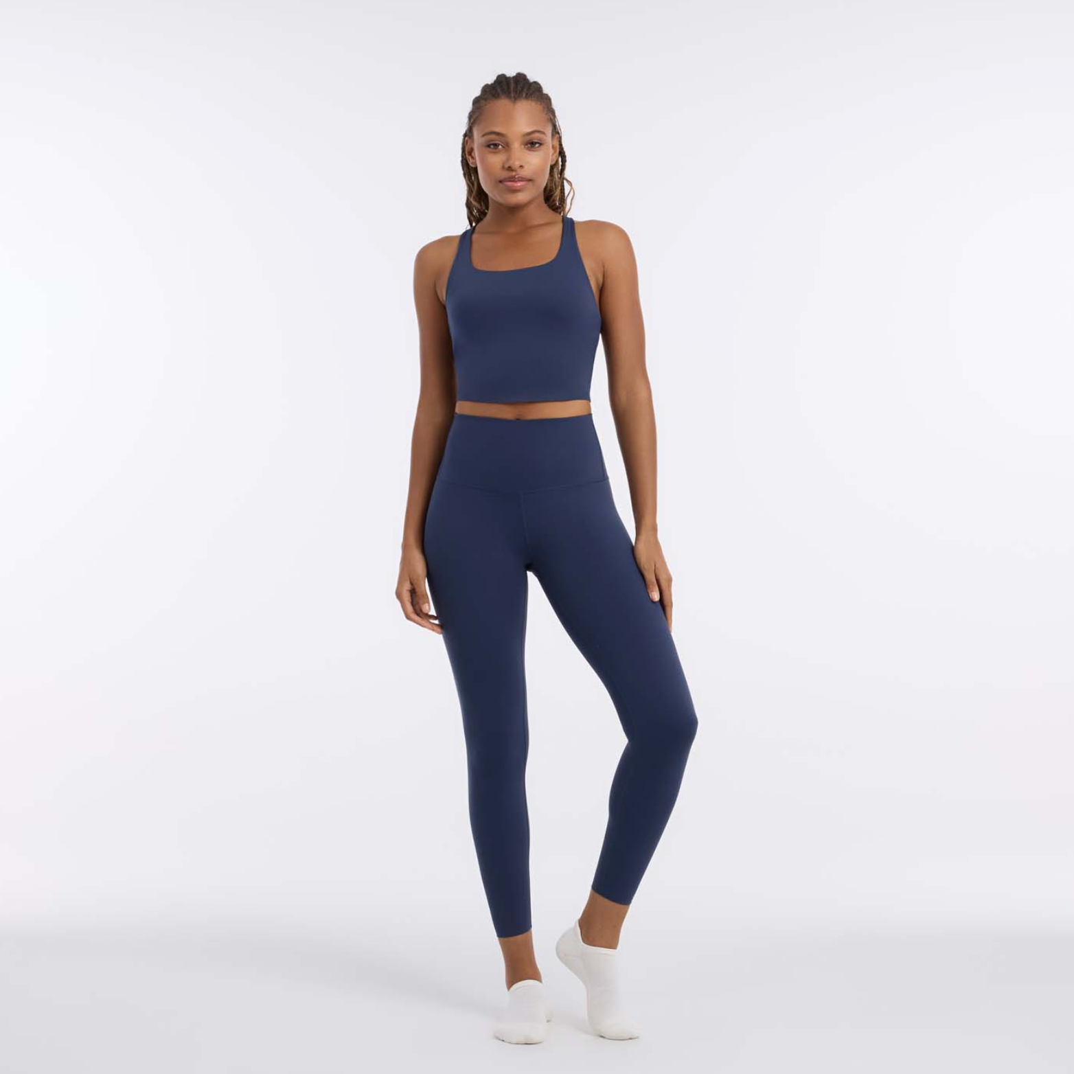 High Waisted 7/8 Tight Leggings Navy